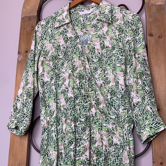 Cabi Leaf Print Midi Wrap Dress - Picture 5 of 9